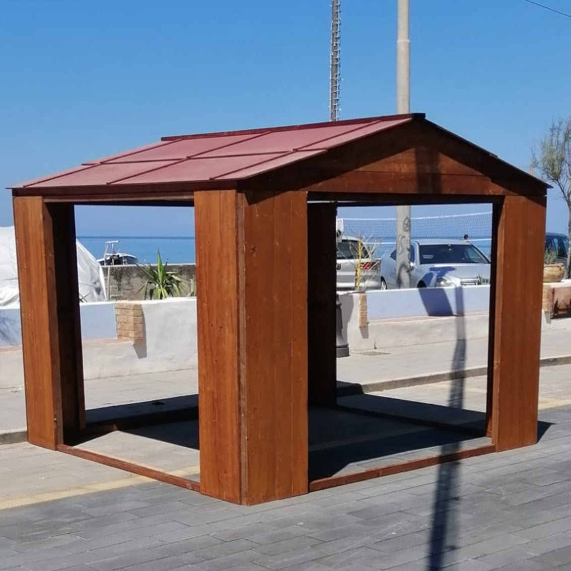 PREVENTIVI SU RICHIESTA - GAZEBI CASETTE IN LEGNO quadrata aperta